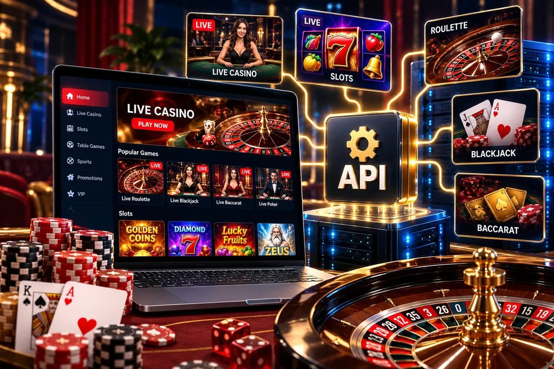 Online casino website with live casino, slots and table games