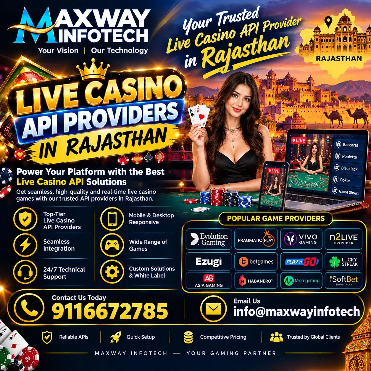 Live Casino Api Provider in Rajasthan