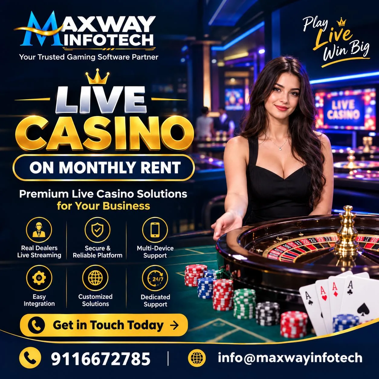 Live Casino on Monthly Rents